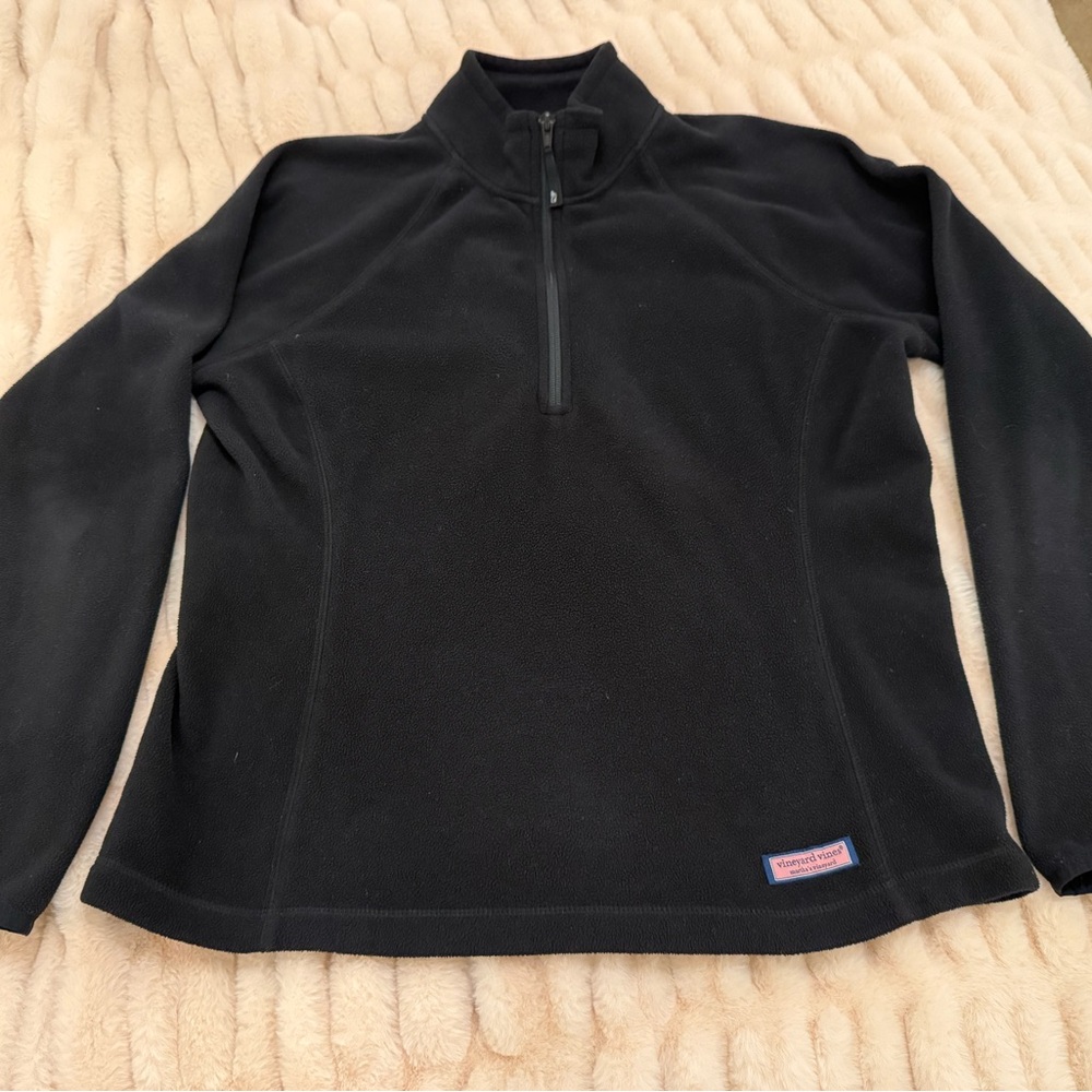 Vineyard Vines Women’s Black Zip-Up Fleece Pullover Jacket